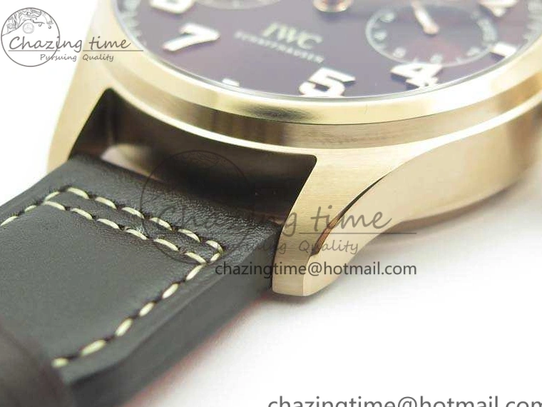 MIROTIME 0226 Popular Big Pilot Real PR IW502706 RG YLF 1:1 Best Edition Brown Dial On Calfskin Strap A 7223